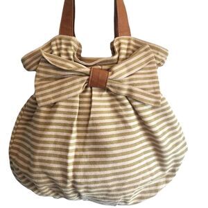 Boho Green and Ivory Striped Shoulder Bag